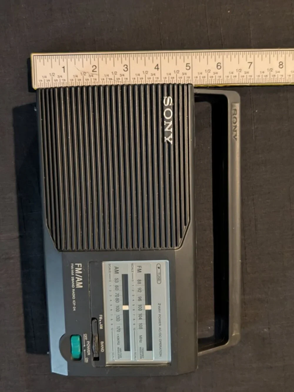 Vintage Sony FM/AM 2 Band Receiver Radio Model ICF-24 TESTED Includes power cord